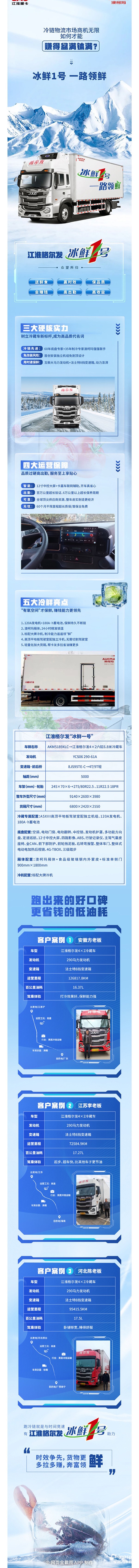 江淮重卡與澳柯瑪強(qiáng)強(qiáng)聯(lián)合的“冰鮮1號(hào)”，致富實(shí)力加碼！