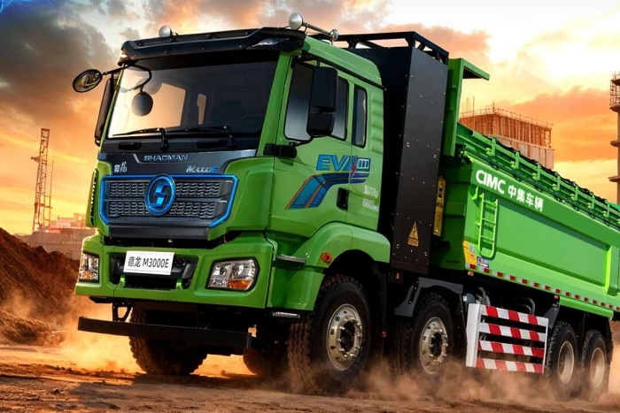 中集·陜汽M3000E一體化純電U型渣土車，為高效運營而生！