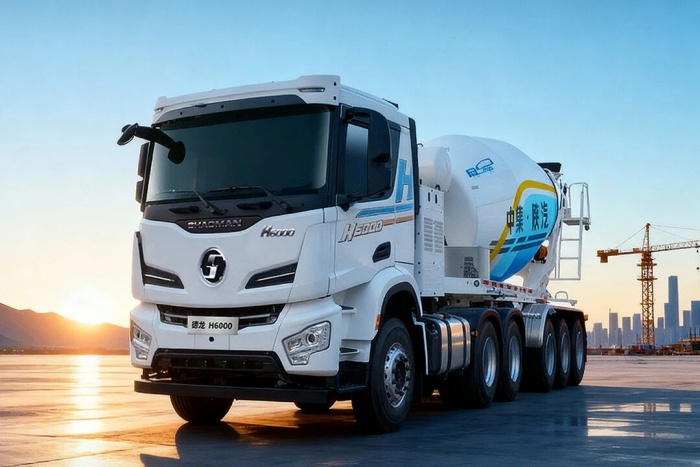 中集·陜汽一體化H6000混動牽引攪拌車，更省、更快、更能賺