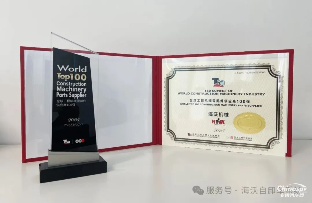 海沃機械榮獲“全球工程機械零部件供應(yīng)商100強”稱號